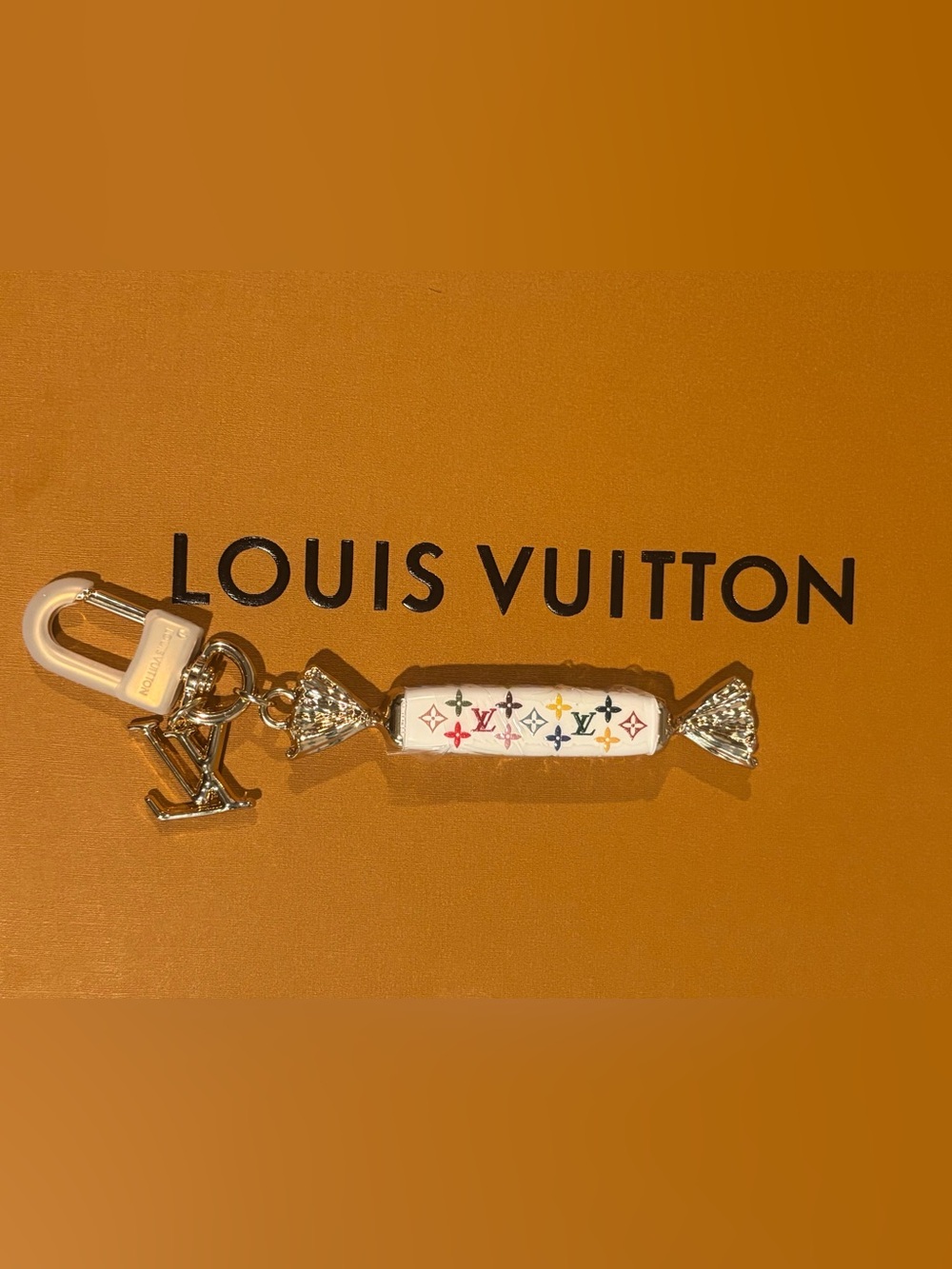 LV White Multicolor Monogram Candy Key Holder